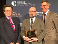 Prof William Potter, Prof Harald Müller und Dr George Perkovich (left to right; Photo: Carnegie Endowment)
