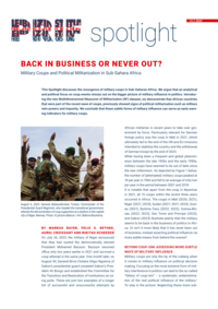 Download: Back in Business or Never Out? Military Coups and Political Militarization in Sub-Sahara Africa