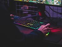 Gamer in front of their computer