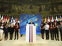 Emmanuel Macron an der Sorbonne (Photo: dpa, Ludovic Marin)