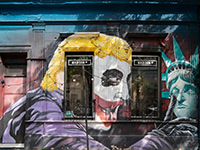 Streetart: Trump als Joker