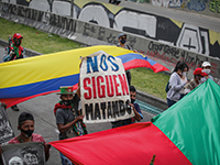 Proteste in Bogotá, 19. Oktober 2020 (Foto: Picture Alliance/AA).