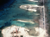 Das Nuklearwaffen-Testgebiet des Mururoa-Atolls. Foto: picture-alliance/dpa | epa