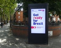 HM Government advises to "Get ready for Brexit" on an advertising board