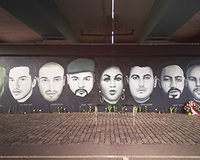 Wandgemälde mit den Opfern des Attentats von Hanau, Foto: Lea Deborah Scheu, Frankfurt, 19.02.2022