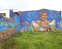 Wandbild in Bogotá, Kolumbien